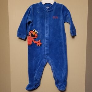 Sesame Street Elmo velour footed sleeper/footie